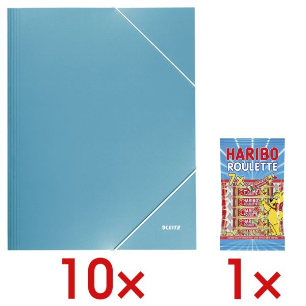 LEITZ 10x chemise � �lastiques A4 � Wow 3982 � avec 1x bonbons g�lifi�s � Roulette �